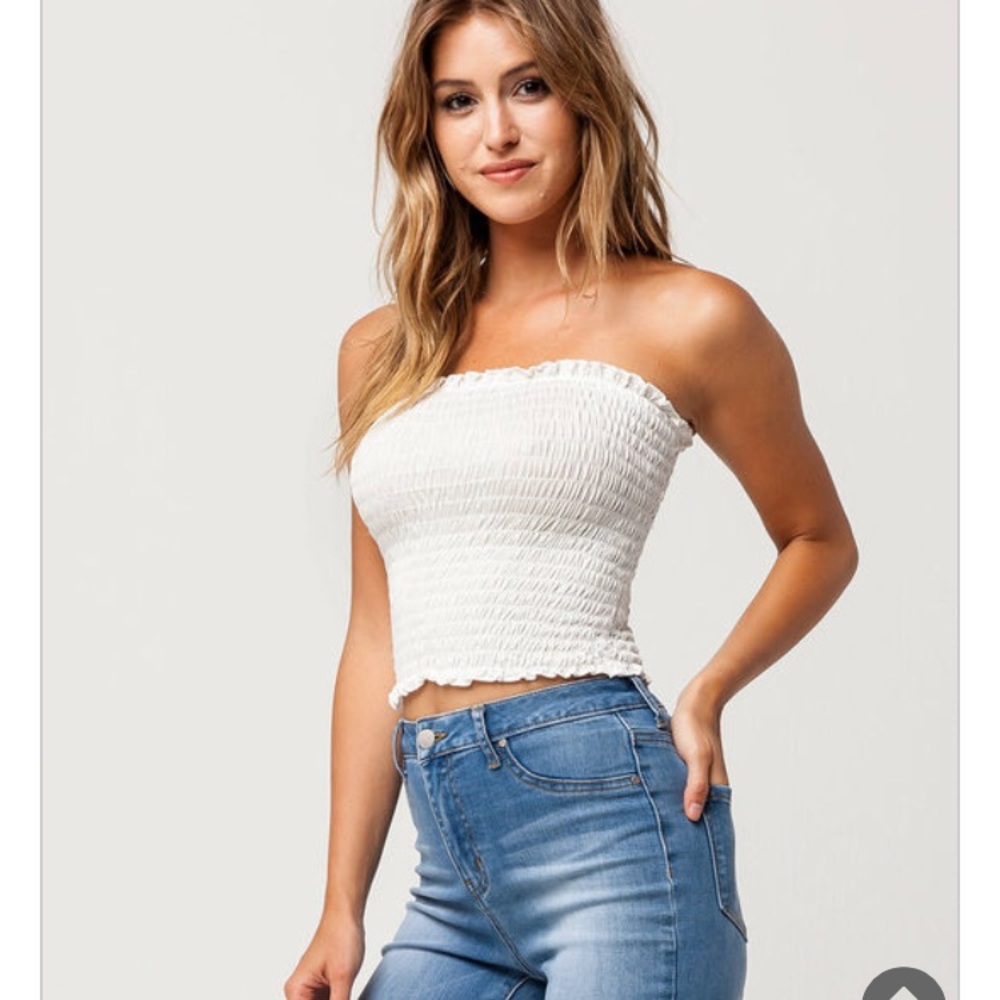 Tilly’s smocked white tube top
